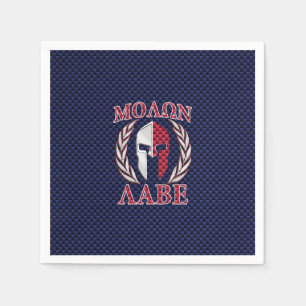 Serviette Jetable Molon Labe Spartan Warrior Carbon Fiber Chrome