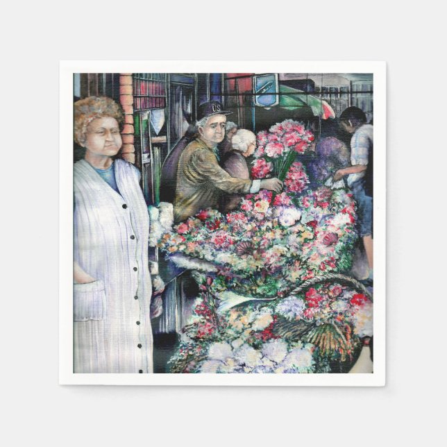 Serviette Jetable Moment magique sur le marché Misloc (Devant)