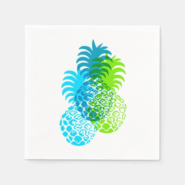Serviette Jetable Momona Pineapple Hawaiian Tropical (Devant)