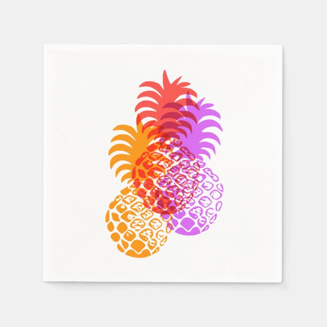 Serviette Jetable Momona Pineapple Hawaiian Tropical (Devant)