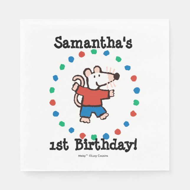 Serviette Jetable Mon ami Maisy Anniversaire (Devant)