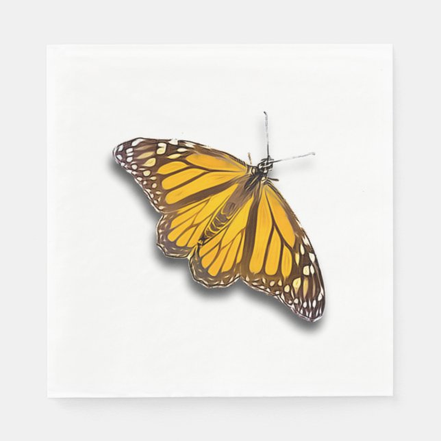 SERVIETTE JETABLE MONARCH BUTTERFLY (Devant)
