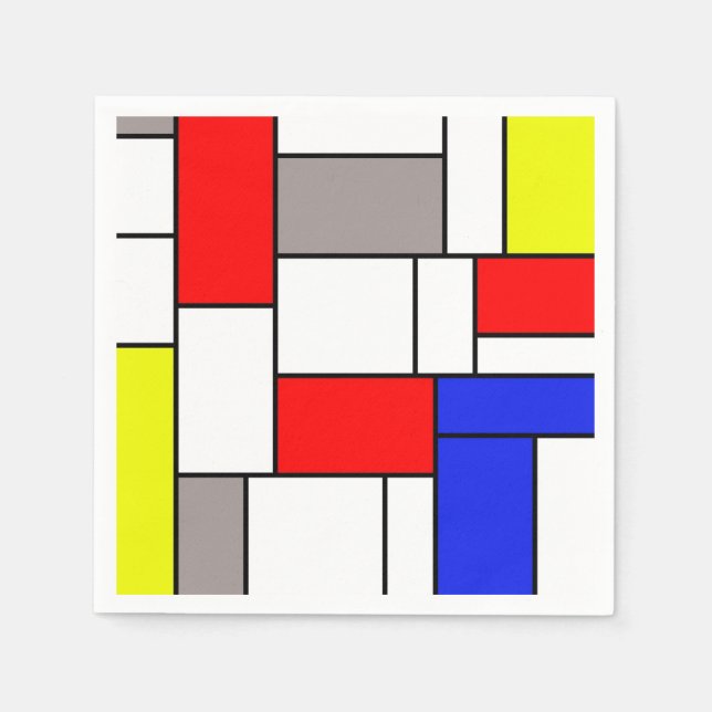 Serviette Jetable Mondrian (Devant)