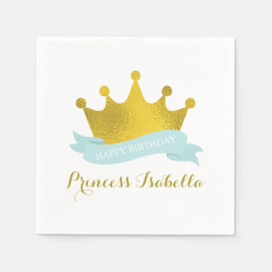 Serviette Jetable Monnaie et Gold Princess Anniversaire