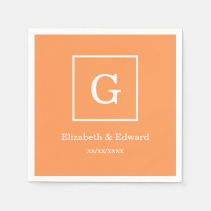 Serviette Jetable Monogramme initial encadré par blanc foncé de