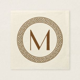 Serviette Jetable Monogramme principal grec de conception