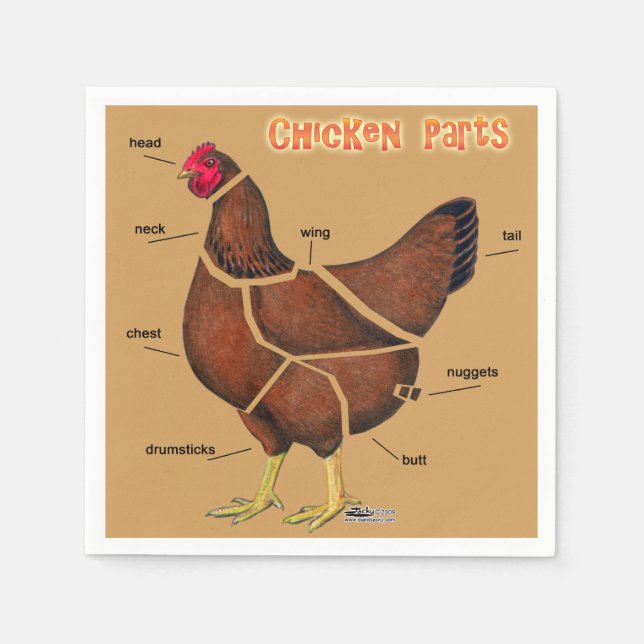 Serviette Jetable Morceaux de poulet (Devant)