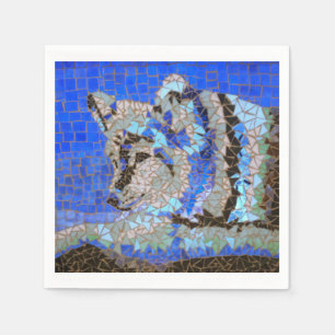 Serviette Jetable Mosaïque du loup