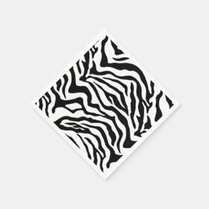Serviette Jetable motif animal noir et blanc minimaliste