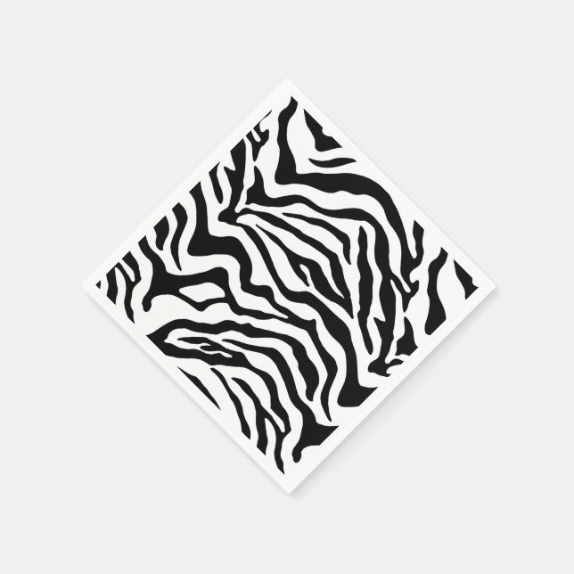 Serviette Jetable motif animal noir et blanc minimaliste (Coin)