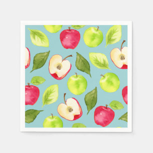 Serviette Jetable Motif Apples aquarelle