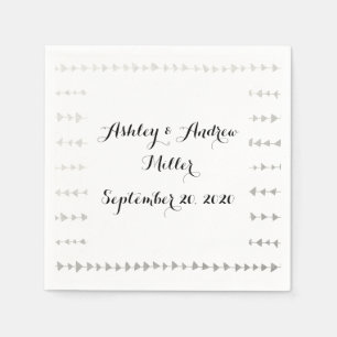 Serviette Jetable Motif blanc de flèches d'aluminium argenté de Fa