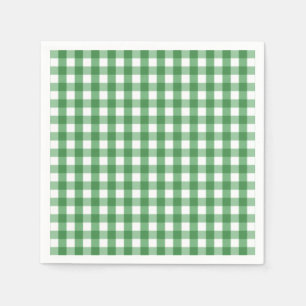 Serviette Jetable Motif blanc vert de contrôle de guingan