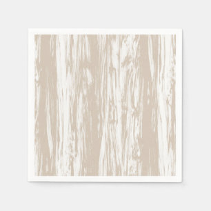Serviette Jetable Motif bois flotté - taupe et blanc