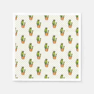 Serviette Jetable Motif Cactus & Succulent Polk Dot