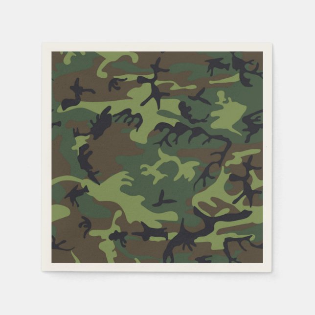 SERVIETTE JETABLE MOTIF CAMOFLAUGE (Devant)