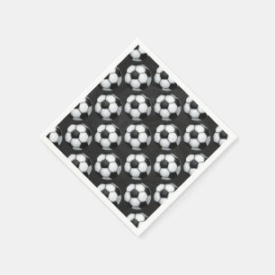 Serviette Jetable Motif de balle de football noir et blanc