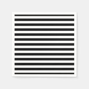 Serviette Jetable Motif de bande noir et blanc