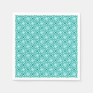 Serviette Jetable Motif de carreaux égyptien, turquoise et aqua