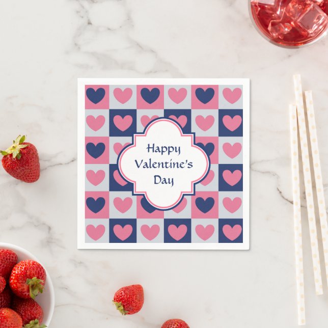 Serviette Jetable Motif de coeur Valentine (En situation)