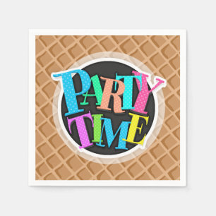 Serviette Jetable Motif de cône de gaufre de crème glacée