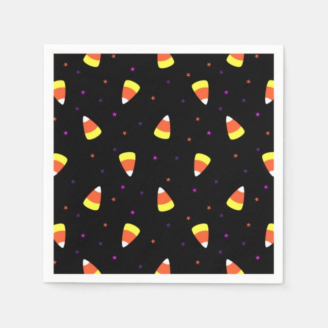 Serviette Jetable Motif de Corne de bonbons d'Halloween (Devant)