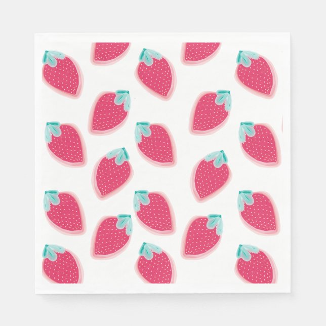 Serviette Jetable Motif de fruits de fraise cuite (Devant)