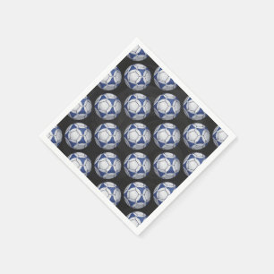 Serviette Jetable Motif de Futbal bleu et blanc