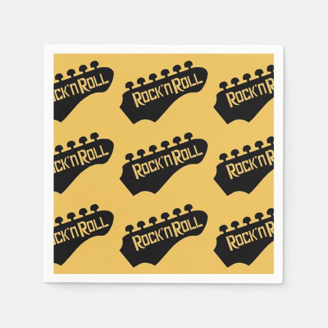 Serviette Jetable Motif de Guitare Rock et Roll (Devant)