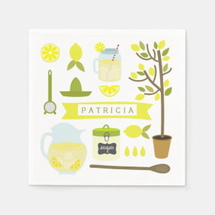 Serviette Jetable Motif de limonade inspiré par cru