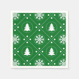 Serviette Jetable Motif de Noël blanc vert classique