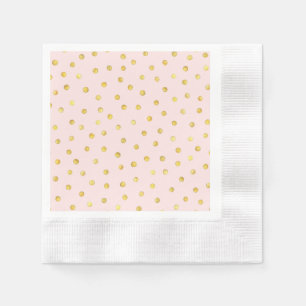 Serviette Jetable Motif de points élégant de confettis de rose et 