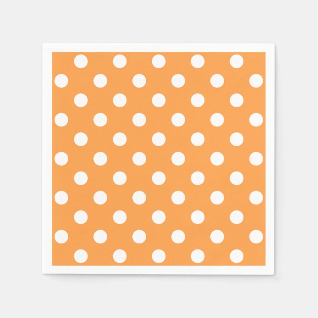 Serviette Jetable Motif de points Polka Orange (Devant)