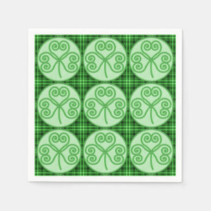 Serviette Jetable Motif de Shamrock vert et noir
