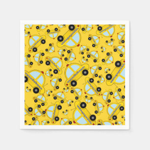 Serviette Jetable Motif de taxi jaune