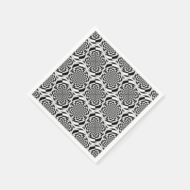 Serviette Jetable Motif d'hypnose noir blanc + vos idées (Coin)