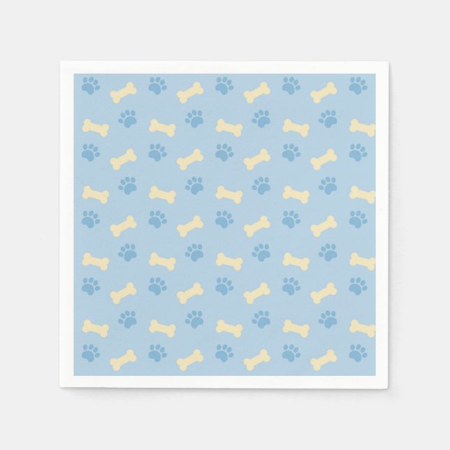 Serviette Jetable Motif Empreinte de patte bleu (Devant)
