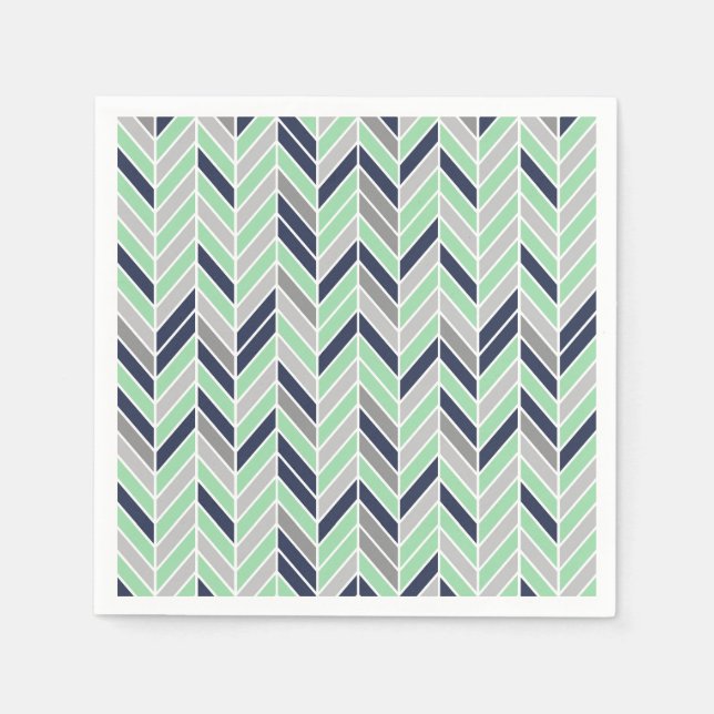 Serviette Jetable Motif géométrique moderne Herringbone Chevron (Devant)
