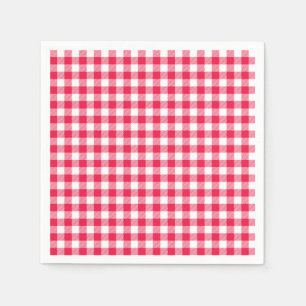 Serviette Jetable Motif Gingham Rouge et Blanc Classique Rustique