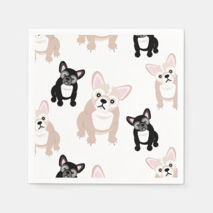 Serviette Jetable Motif mignon de bouledogue français