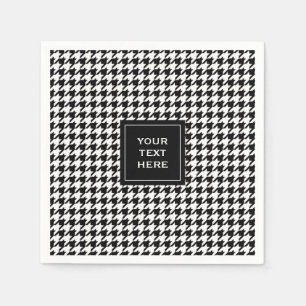 Serviette Jetable Motif noir et blanc Houndstooth