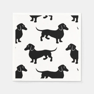 Serviette Jetable Motif noir mignon de teckel