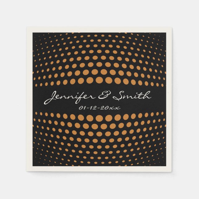 Serviette Jetable Motif pois de bronze (Devant)