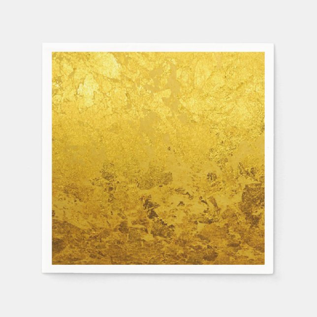 Serviette Jetable Motif PURE FEUILLE D'OR + votre texte / photo (Devant)