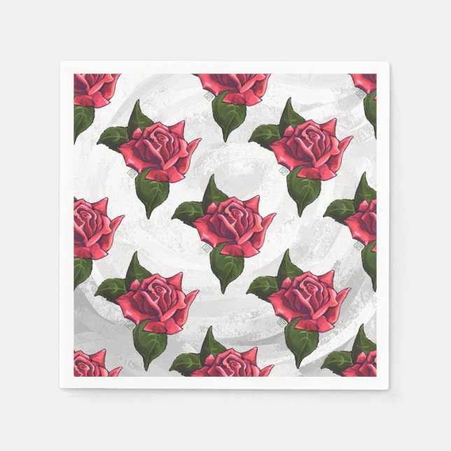 Serviette Jetable Motif rose (Devant)