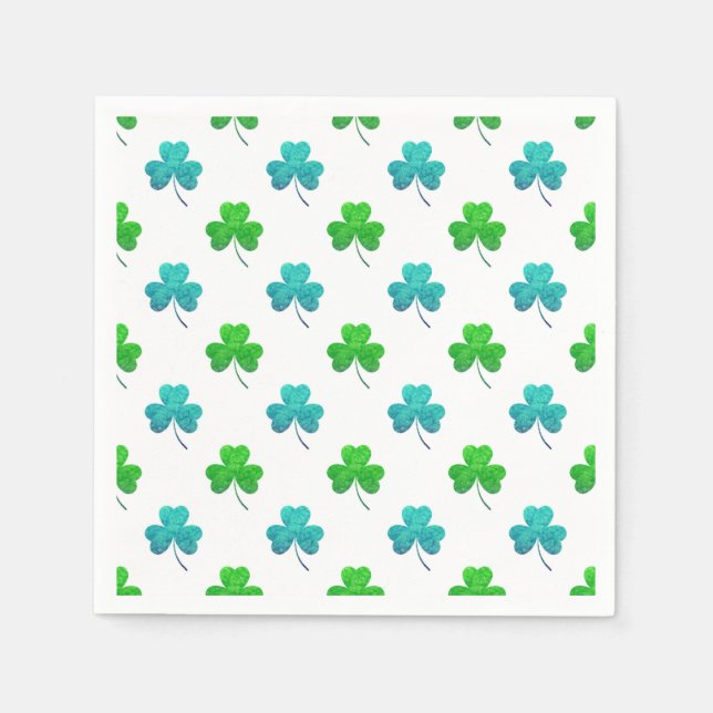 Serviette Jetable Motif Shamrock aquarelle (Devant)