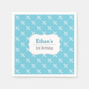 Serviette Jetable Motif Silhouette d'Avion Fête d'Anniversaire