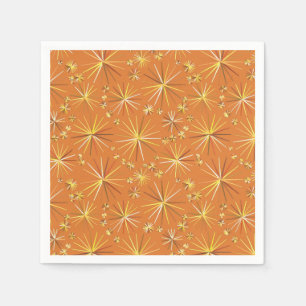 Serviette Jetable Motif Spoutnik du milieu du siècle, Terracotta