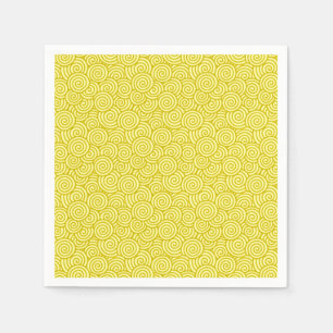 Serviette Jetable Motif tourbillon japonais - moutarde et jaune clai