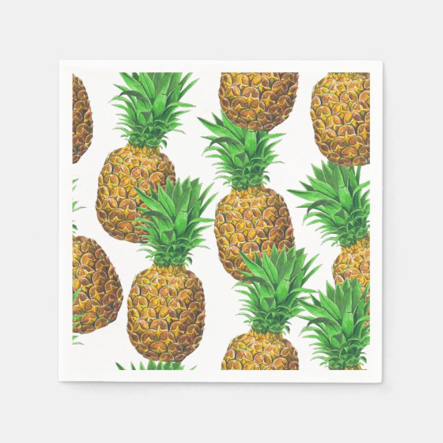 Serviette Jetable Motif transparent avec ananas (Devant)